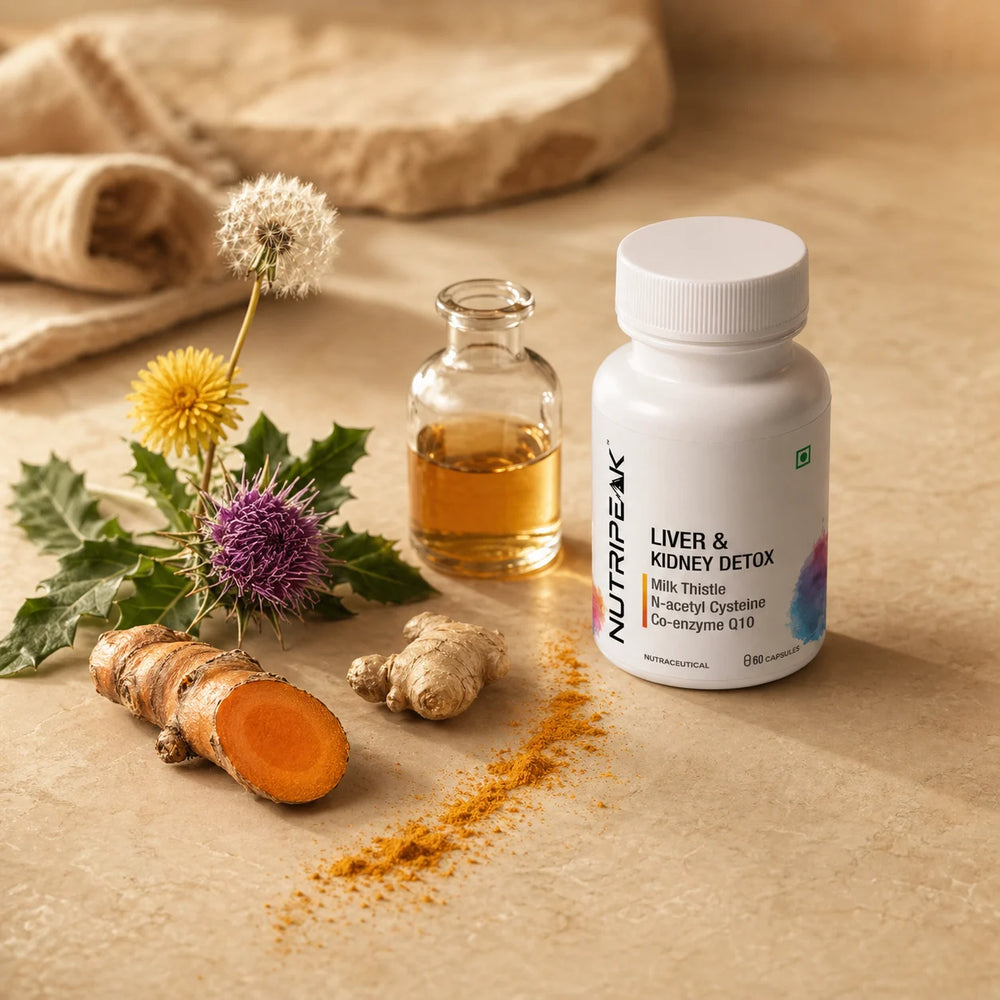 Liver & Kidney Detox Capsules — Milk Thistle NAC & CoQ10 | 60 Veg Capsules