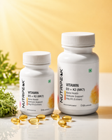 Vitamin D3 + K2 (MK7) 6 Month Supply Pack — 180 Veg Capsules | Bone & Calcium Support