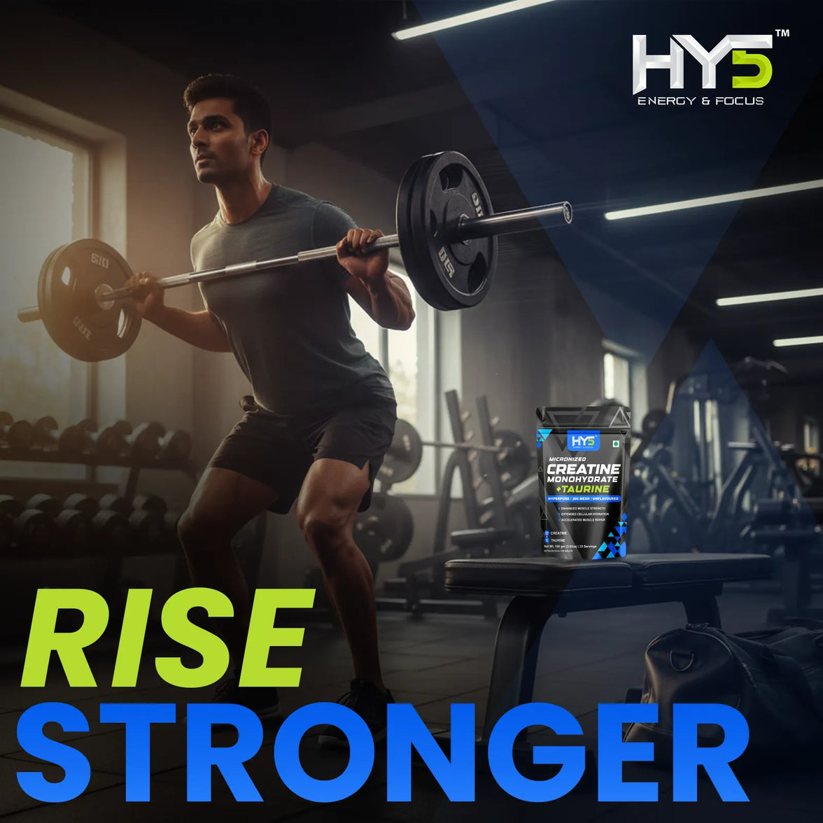 HY5 Micronized Creatine Monohydrate + Taurine — Enhanced Hydration & Strength | 100g | 33 Servings