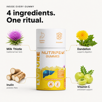 Ingredients per serving in LIVPURE gummies — Milk Thistle extract, Dandelion and Inulin
