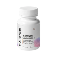 3x Strength Salmon Omega-3 Capsules — Heart Brain & Joint Support | Lemon Flavour | 60 Capsules