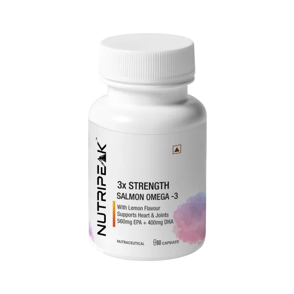 3x Strength Salmon Omega-3 Capsules — Heart Brain & Joint Support | Lemon Flavour | 60 Capsules