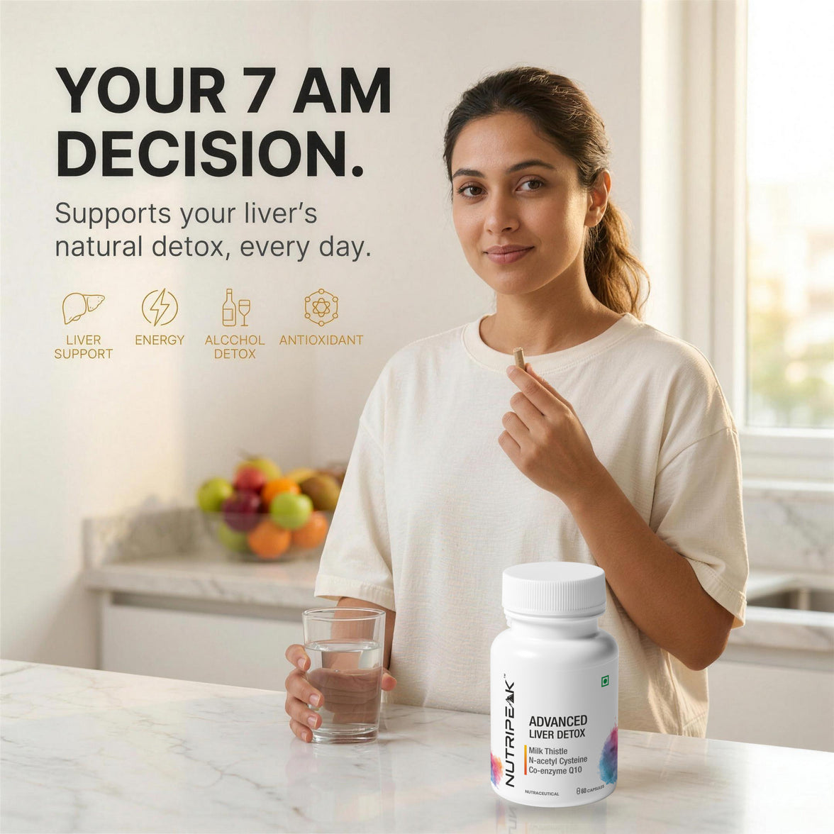 Advanced Liver Detox Capsules — Milk Thistle, NAC & CoQ10 | 60 Veg Capsules