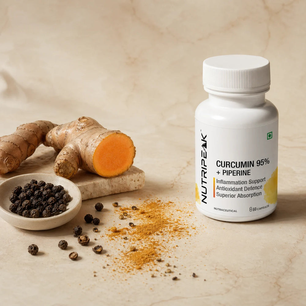 Curcumin 95% + Piperine Capsules — Joint & Antioxidant Support | 60 Veg Capsules