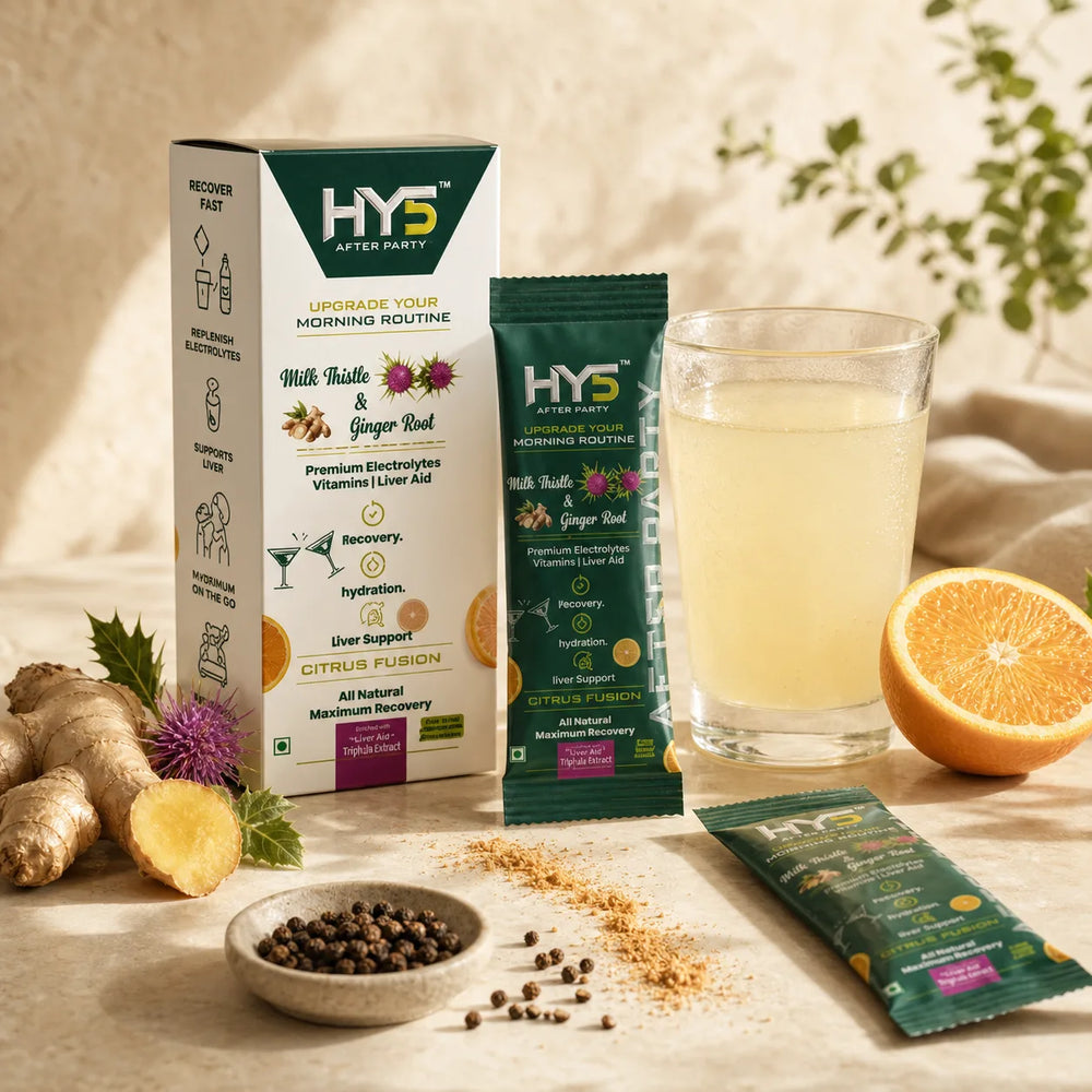 HY5 AfterParty — Hydration Recovery & Liver Support Drink Mix | Citrus Fusion | 6 Stick Packs
