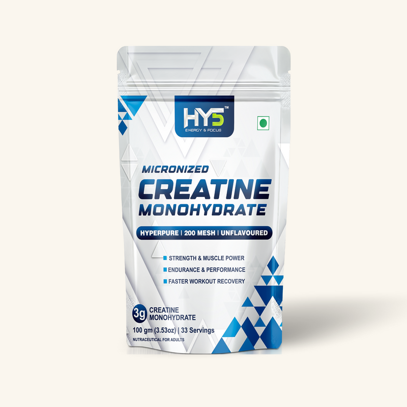 HY5 Micronized Creatine Monohydrate — 200 Mesh Hyperpure | 100g | 33 Servings