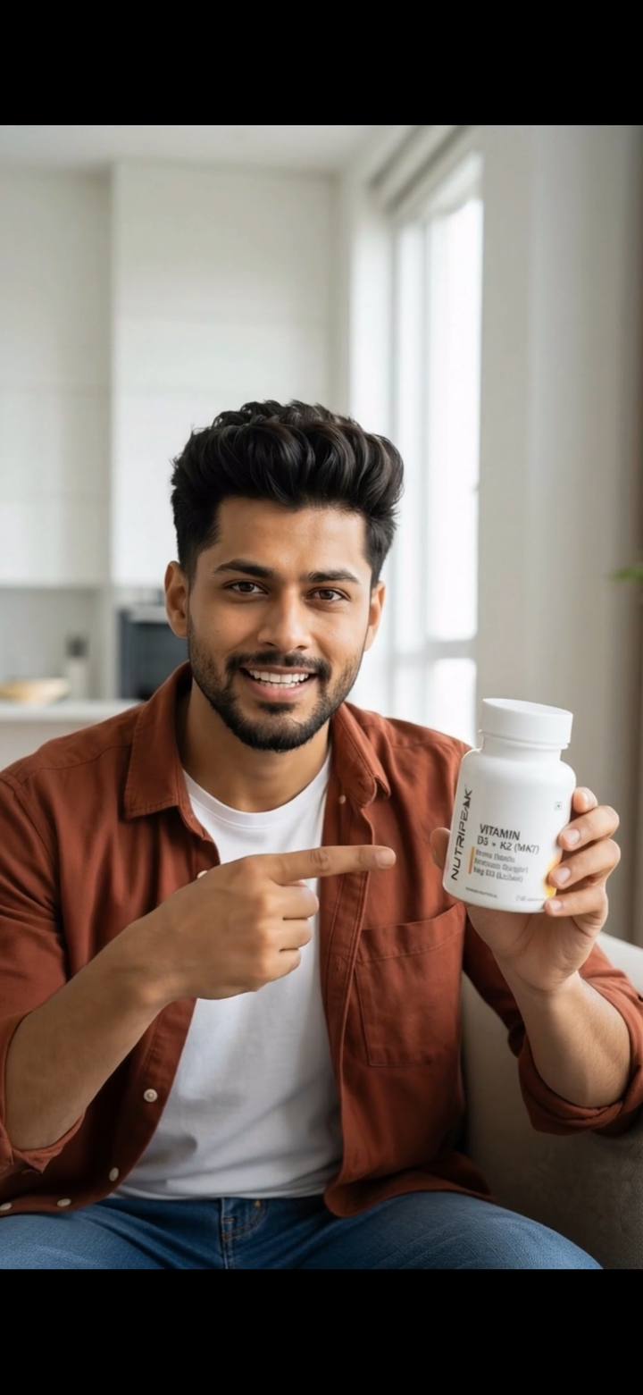 If you barely get sunlight, D3 + K2 might be the supplement your body needs ☀️🦴