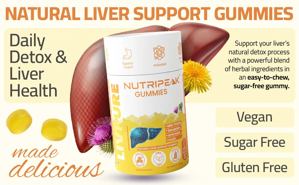 LIVPURE Gummies — Milk Thistle Dandelion & Artichoke | Natural Liver Support | 30 Gummies