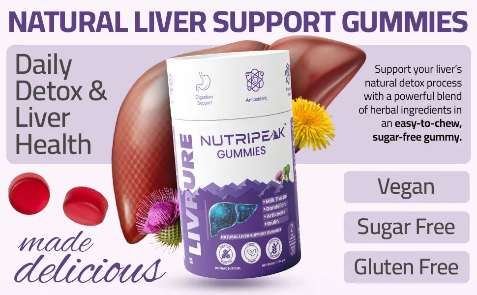LIVPURE Gummies — Milk Thistle Dandelion & Artichoke | Natural Liver Support | 30 Gummies