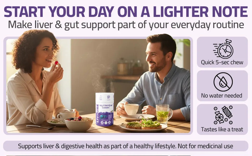 LIVPURE Gummies — Milk Thistle Dandelion & Artichoke | Natural Liver Support | 30 Gummies