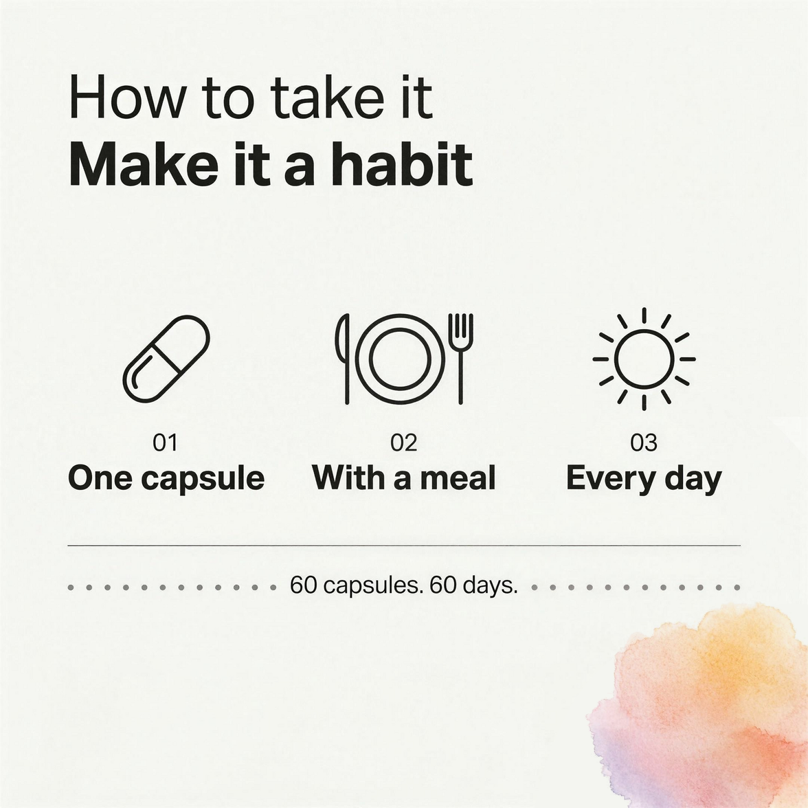 How to take NutriPeak men's multivitamin — one veg capsule daily with a meal