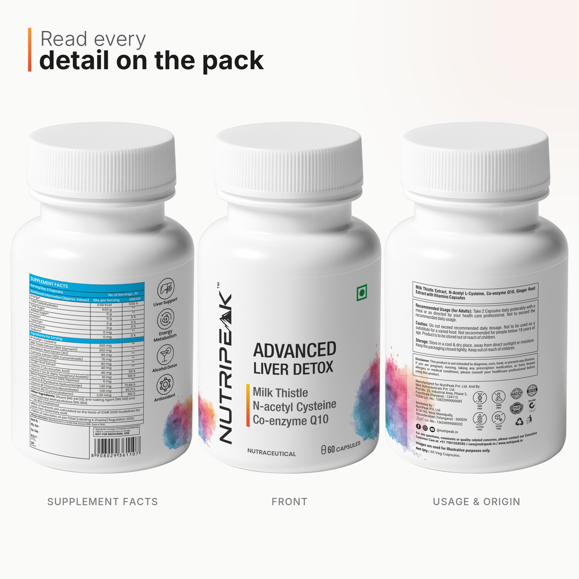 Advanced Liver Detox Capsules — Milk Thistle, NAC & CoQ10 | 60 Veg Capsules